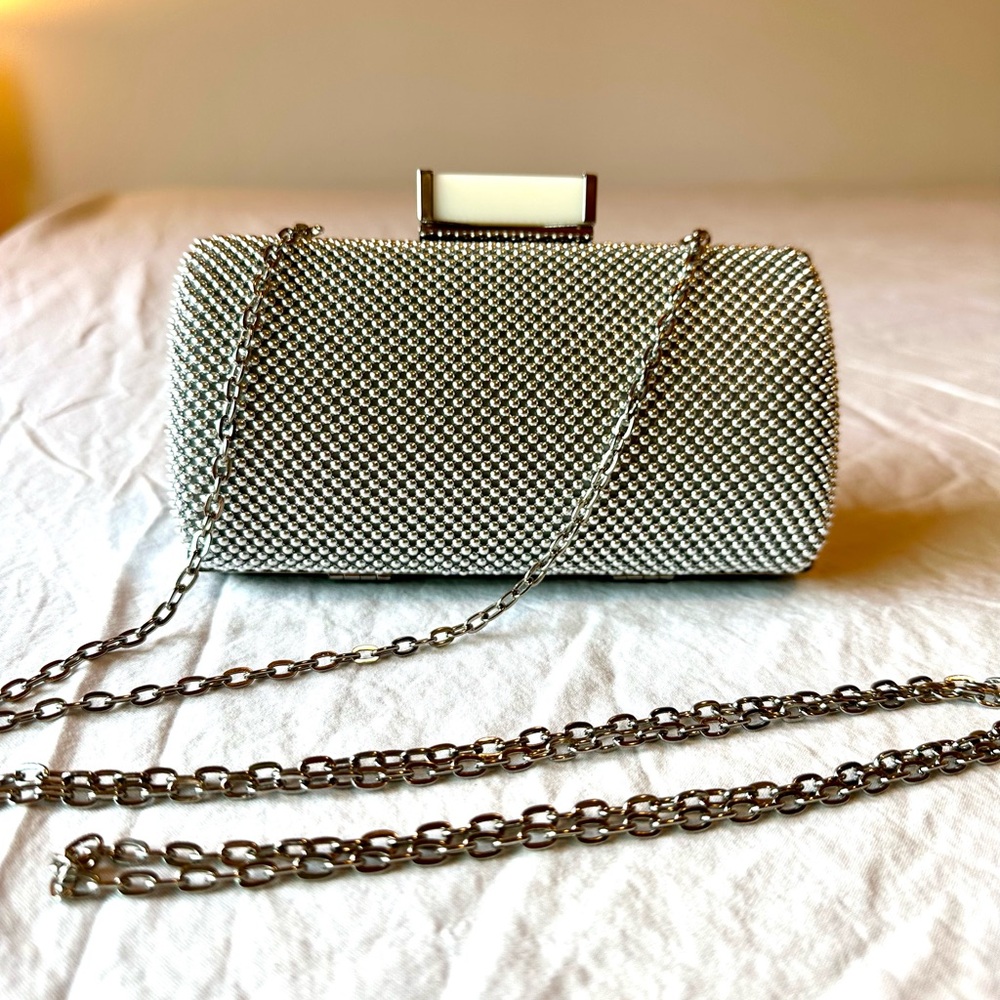 Jessica McClintock Silver Clutch Bag